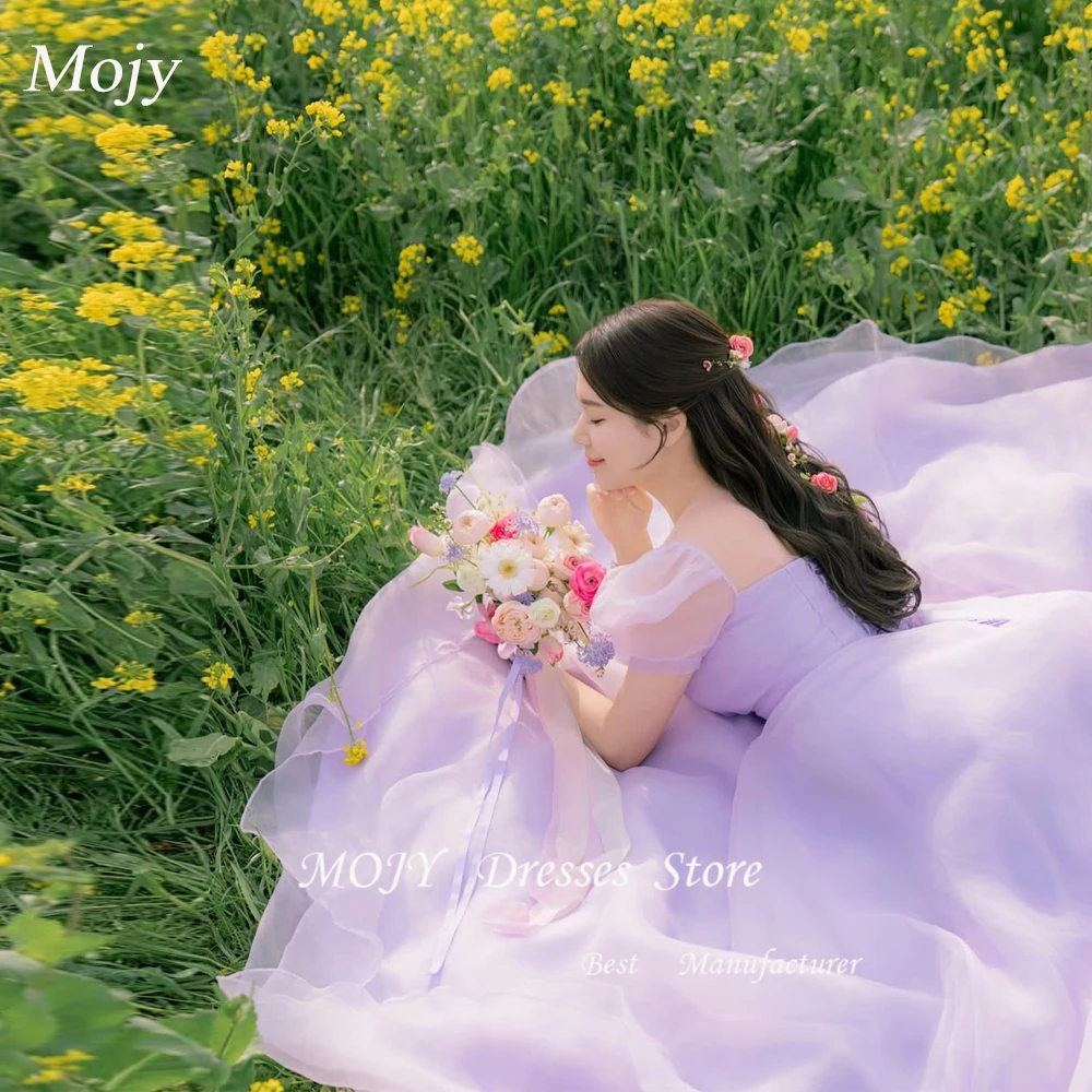 

Mojy Fairy Lavender Tulle Korea Ruffle Korea Lady Prom Dresses Customized Formal Wedding Party Gowns Bride Dress Photoshoot