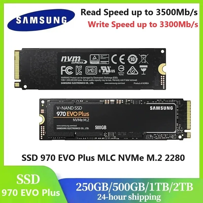 

SAMSUNG 970 EVO Plus SSD MLC NVMe M.2 2280 PCIe 3.0x4 Internal Solid State Drive 250GB 500GB 2TB For Laptop Desktop disco duro