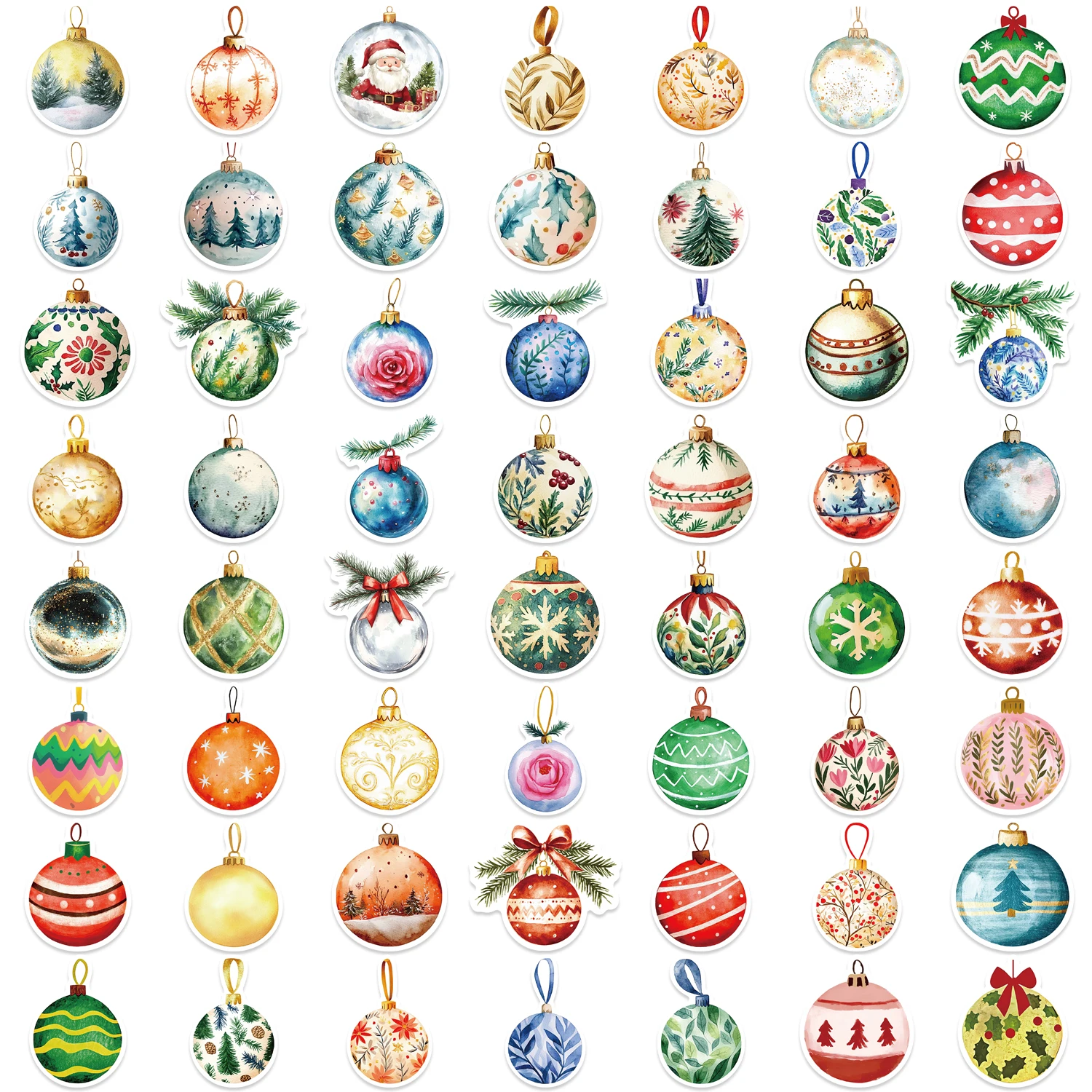 56pcs Christmas tree ball Stickers Crafts And Scrapbooking stickers kids toys book Decorative sticker DIY Stationery