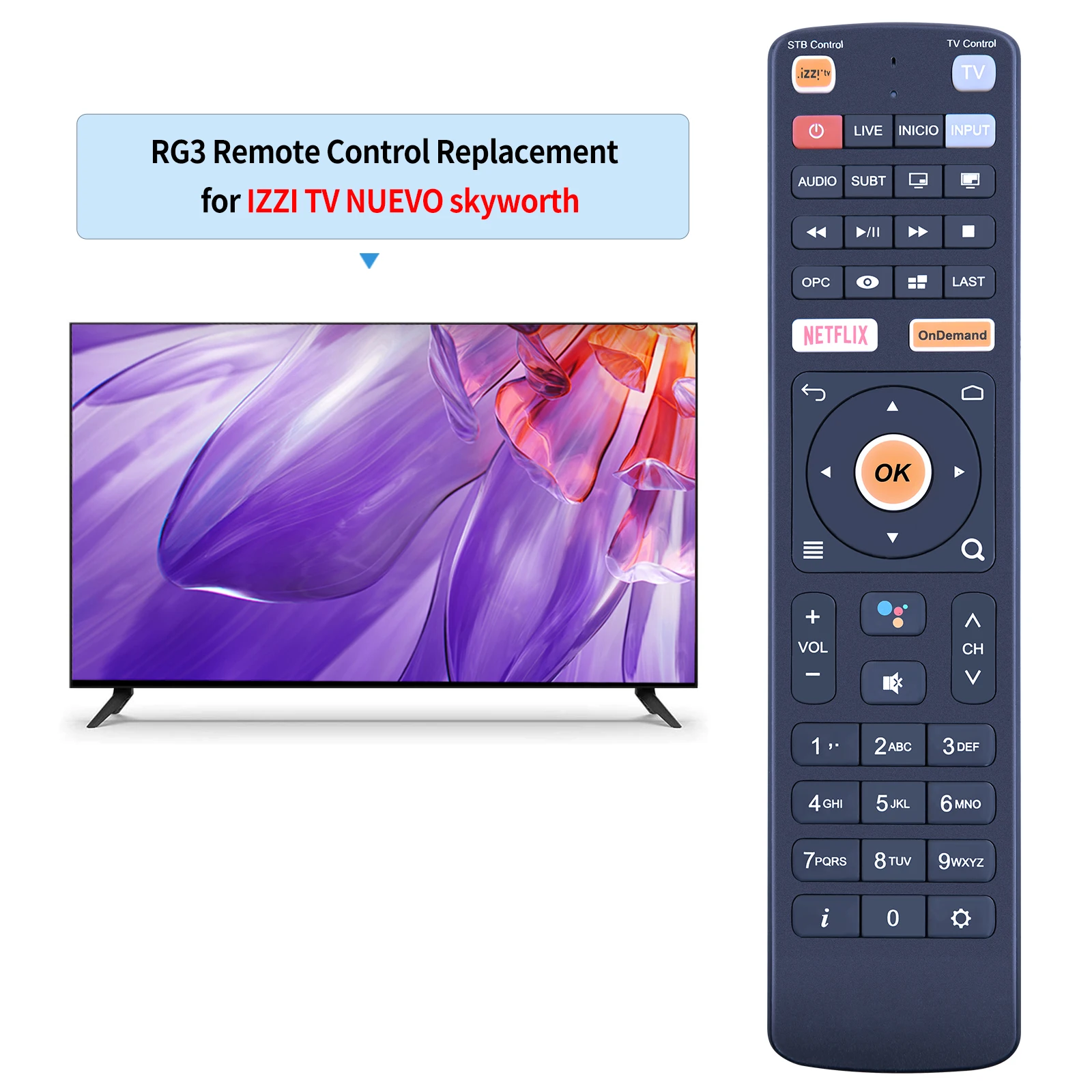 Nuovo telecomando per TV IZZI NUEVO skyworth RG3 TV