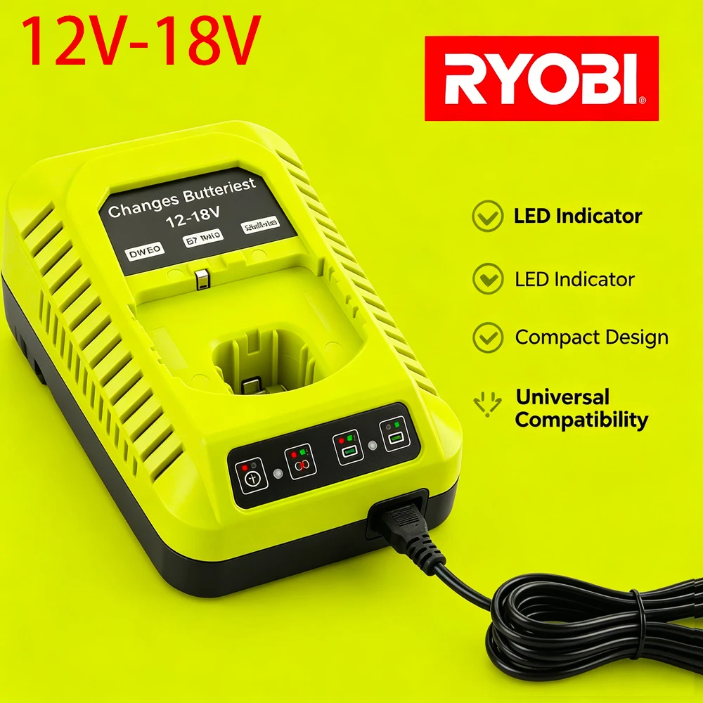 

Compatible Charger For Ryobi P117 12V-18V Li-ion Ni-CD Ni-MH Battery P100 P102 P103 P105 P107 P108 P118 Lithium ONE+ Serise