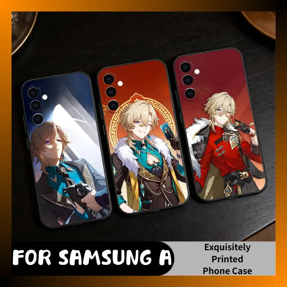 Gambler Boss A-Aventurine S-Star-Rail Phone Case For Samsung Galaxy A73,A72,A71,A70,A52,A51 Others Soft Black Cover
