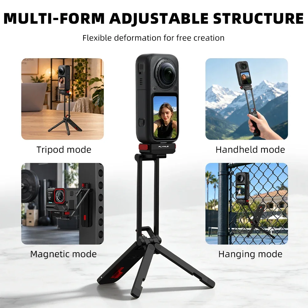 Flymile Metal Tripod for Insta360 Ace Pro 2 X6 X5 Accessories Camera Rotatable Quick-release Mount Tripod Magnetic Bracket Grip