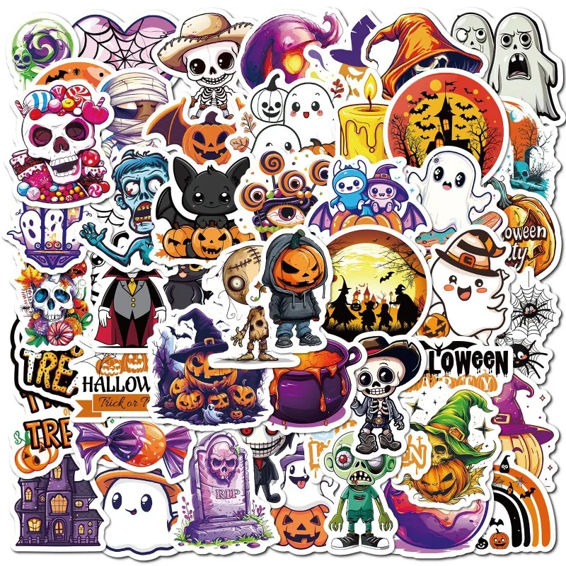 50pcs Halloween Series Stickers Water Cup Notebook Skateboard Helmet Motorcycle DIY Decorative Stickers