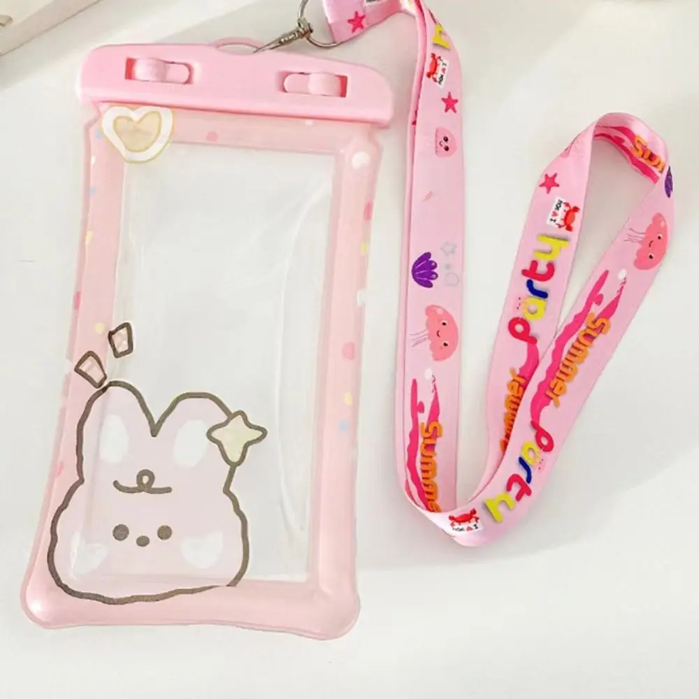 

Cartoon Waterproof Phone Case Rabbit Bear Mobile Phone Waterproof Bag Screen Rainproof Bag Phone Hanging Bag Mobile Phone Pouch