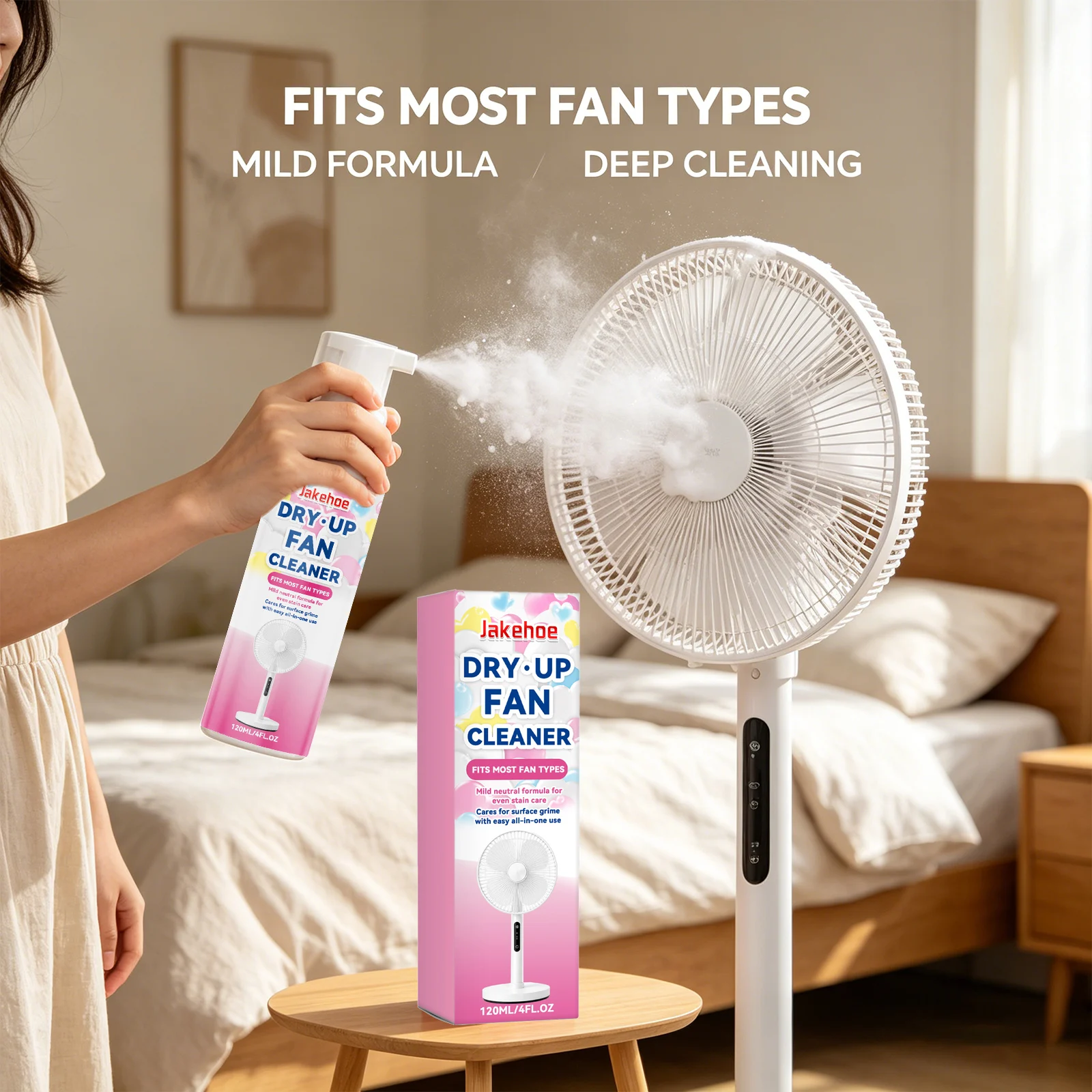 

Jakehoe Fan Cleaning Spray Removing Dust & Grime Fits Most Fan Types Mild Neutral Formula Household Electric Fans Foam Cleaner