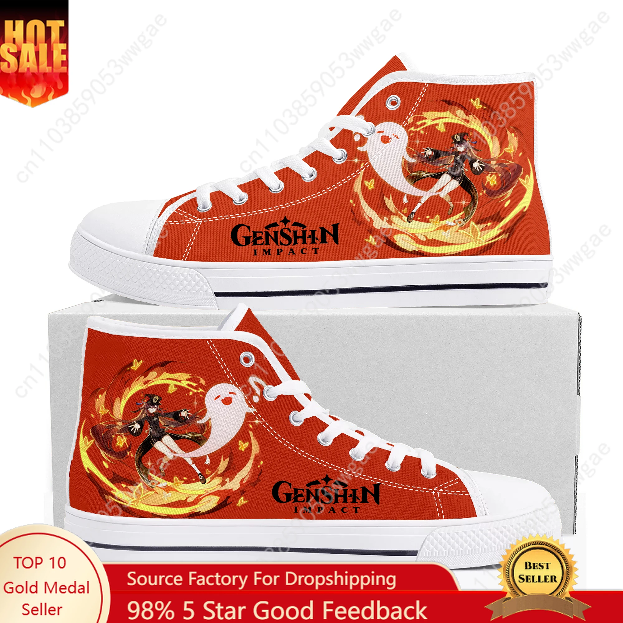

Genshin Walnut High Top Sneaker Man Women Teenager High Quality Canvas Sneakers Comfortable Casual Couple Shoes Customized Shoes