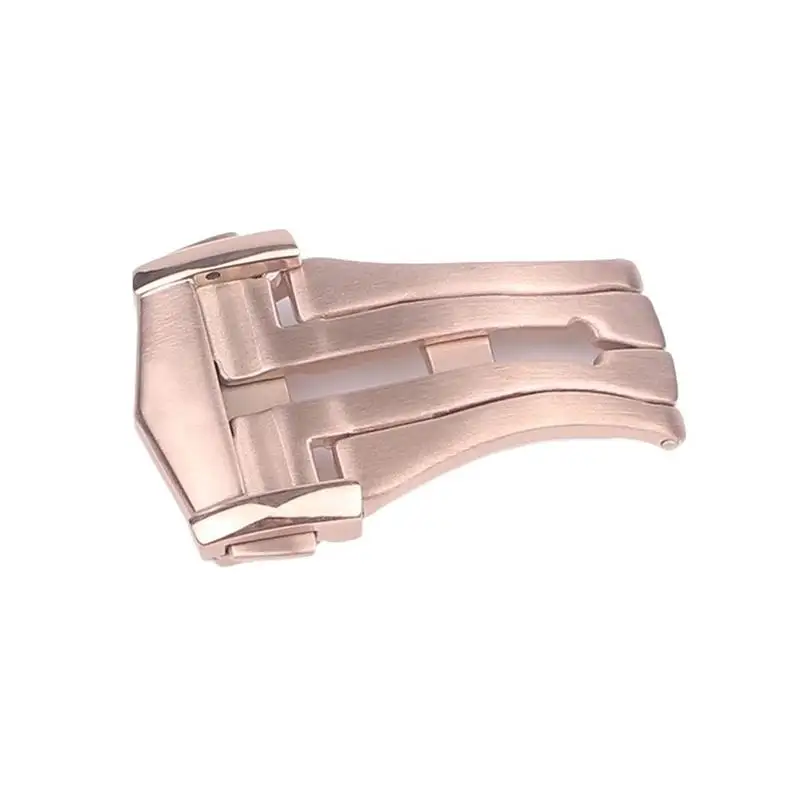 

TINTAG For Omega Belt Buckle Short Brushed 316L Stainless Steel Folding Buckle 18MM Fold Over Clasp Watch Accessories