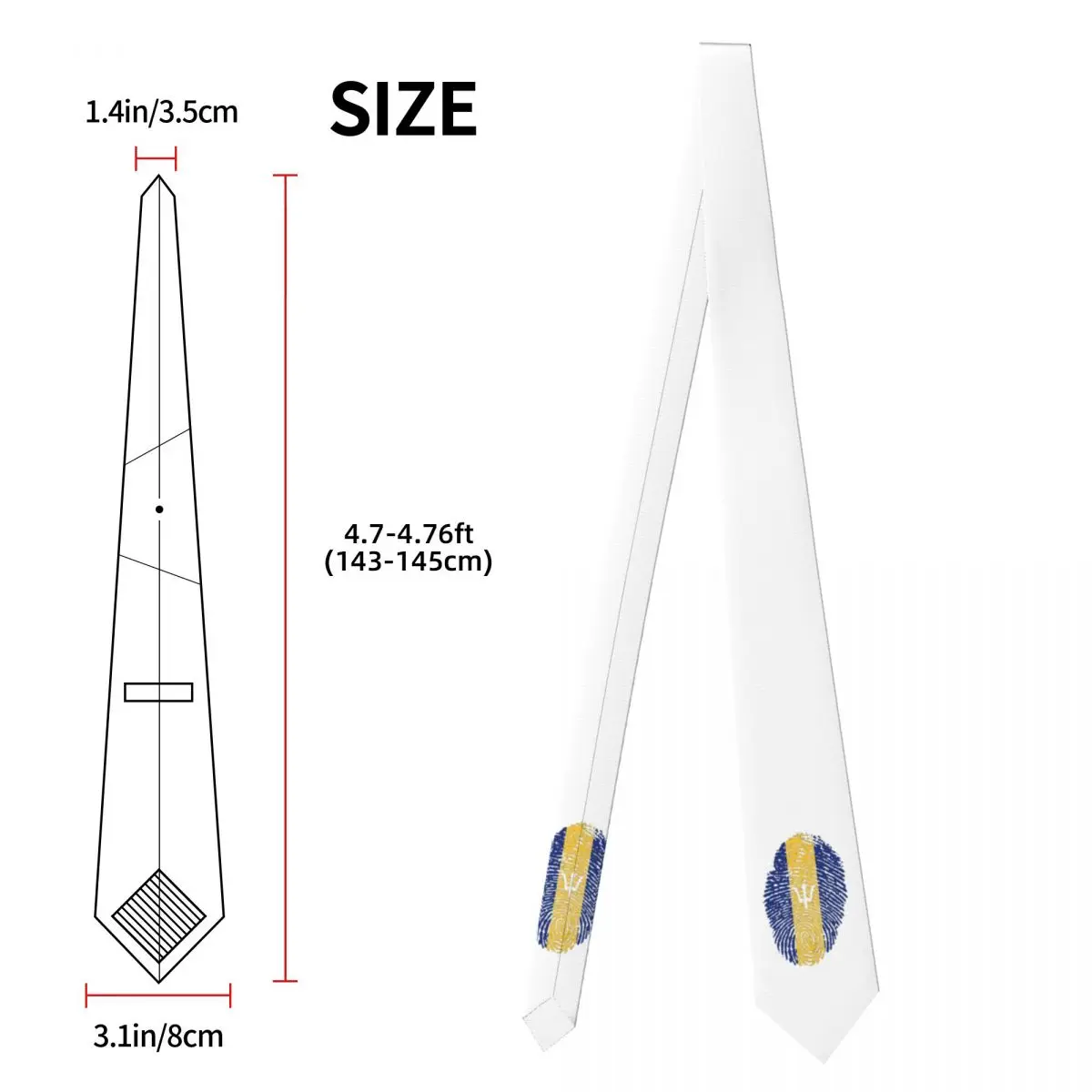 Corbata con bandera de Barbados para hombre, corbatas ajustadas de poliéster y seda, corbatas informales para fiesta y negocios