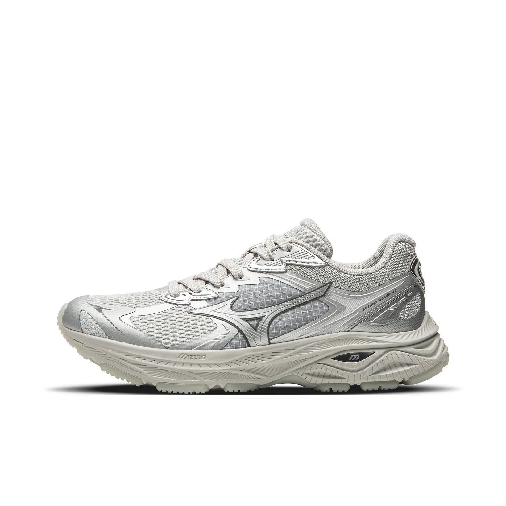 Mizuno RACER V2 Low top Sprint Running Shoes Unisex Silver D1GH250607