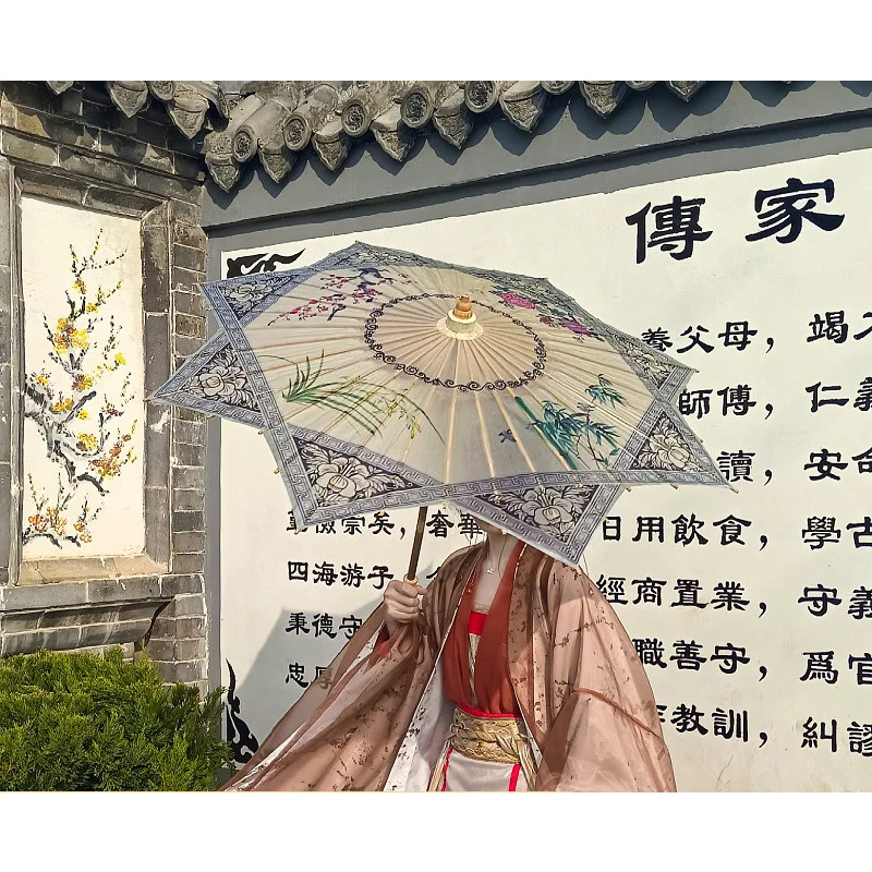 Irregular Octagonal Oilpaper Waterproof Beach Umbrella Rainproof Hanfu Photography Cheongsam Runway Umbrella Decoration Parasol