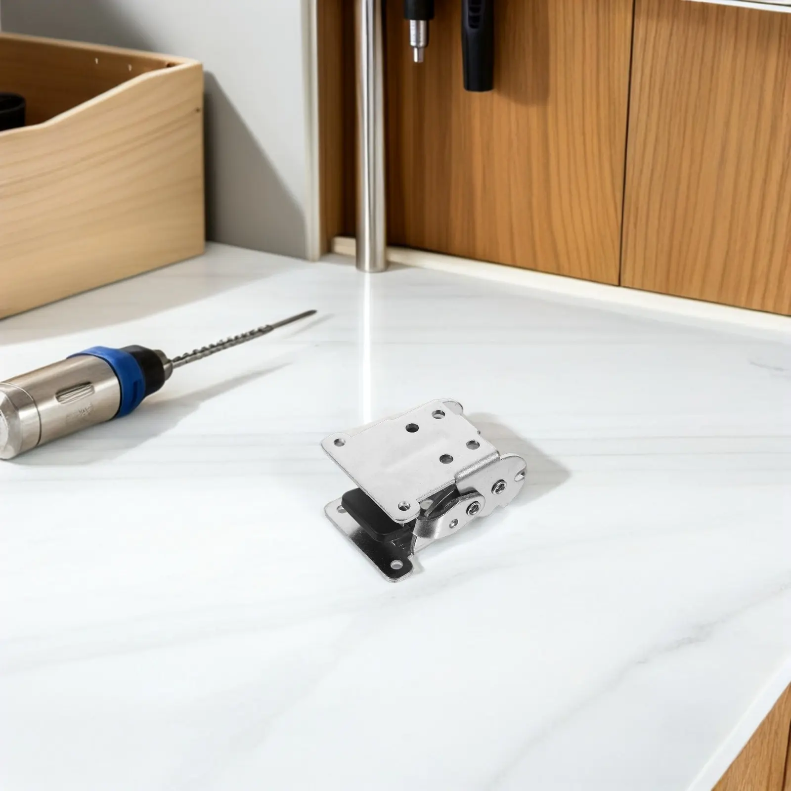 

4Pcs Folding Brackets Heavy Duty Self-Locking Hinges for Furniture Cabinets Wardrobes Beds Table Legs Folding Locking Support