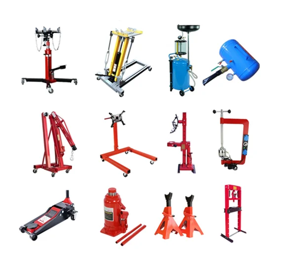 Garage car repair tools combo Hydraulic Floor Jack Oil Changer Engine Crane Engine Stand Tire Blaster Shop Press Car Jack