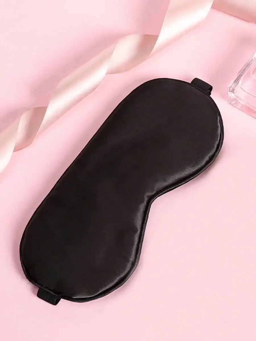 

Black Satin Sleep Eye Mask For Home Bedroom Travel Office