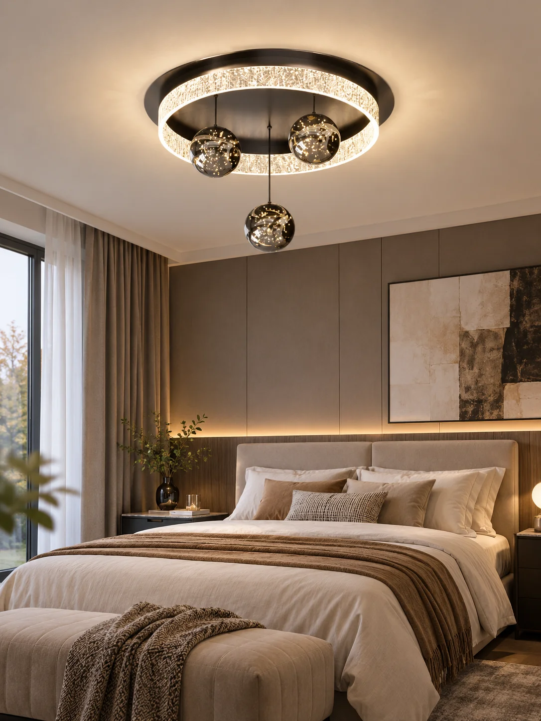 Persun modern ceiling lamp Italian luxury ice crack circular Sphere Stepless dimming bedroom study lamp shades for ceilings