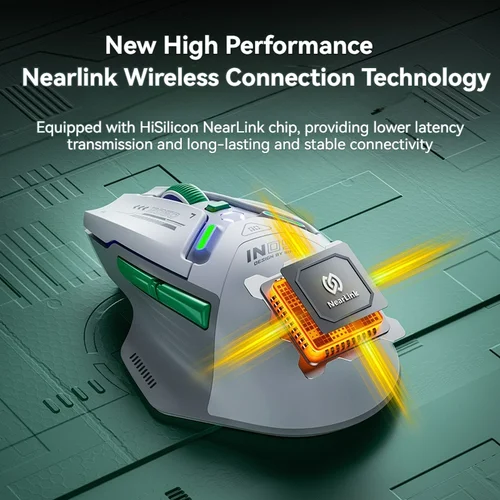 Imagen 2 del producto Ratón inalámbrico Inphic IN9 NearLink, Bluetooth, con cable, juego de tres modos, programación Macro de deportes electrónicos, Sensor PAW3311, ratón con pantalla de alimentación