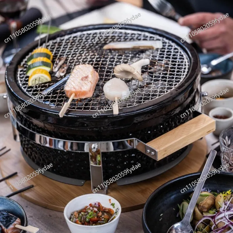 HOT-SELLING FAMILY-RENION ,Ceramic Outdoor Round Charcoal Grill Household