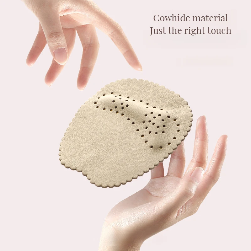 Cowhide Leather Forefoot Pad Shoes Pads Foot Care Anti-pain Non-slip Cushion for Women High Heel Sandals Half Insoles for Shoes