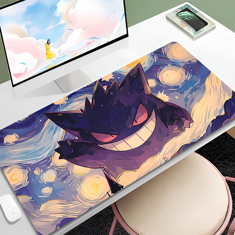 Mouse Pad Gaming P-Pokemon Gengar Accessories PC Gamer alfombrilla Big Computer Desk Mat Laptop Varmilo Keyboard Mousepad