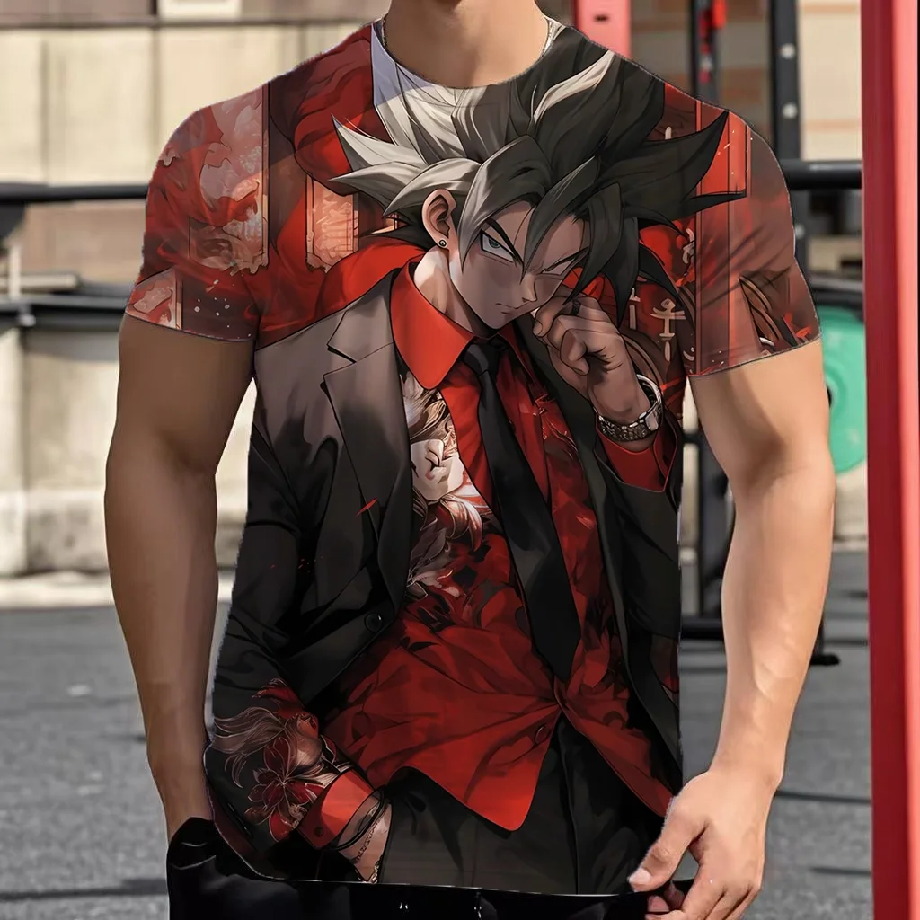 

Essentials Dragon Ball Z T-shirt Men 2025 Men's Vegeta Goku Oversized Shirts Hip Hop Clothing Harajuku Style Trend Tops Fashion