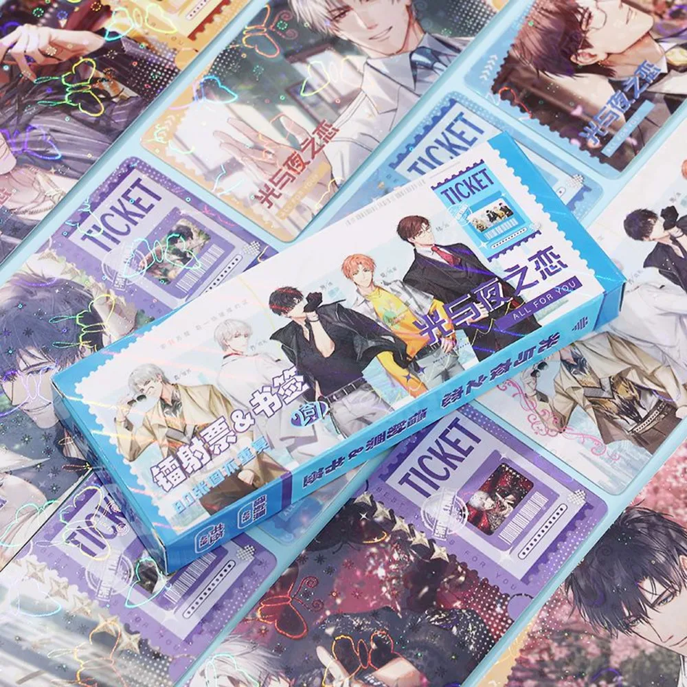 

40PCS Light And Night Bookmar Long Laser Ticket LOMO Card Cosplay Anime Lovers Birthday Gift