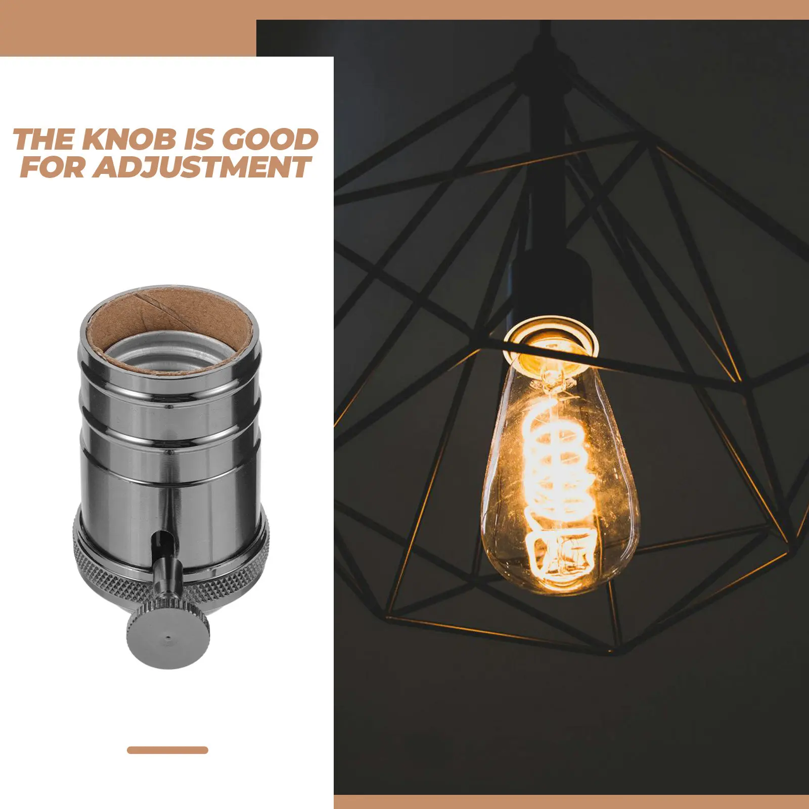 

Винтажный металлический патрон для лампы E26/E27 с поворотной ручкой, ретро-держатель для лампы, замена для подвесных светильников DIY