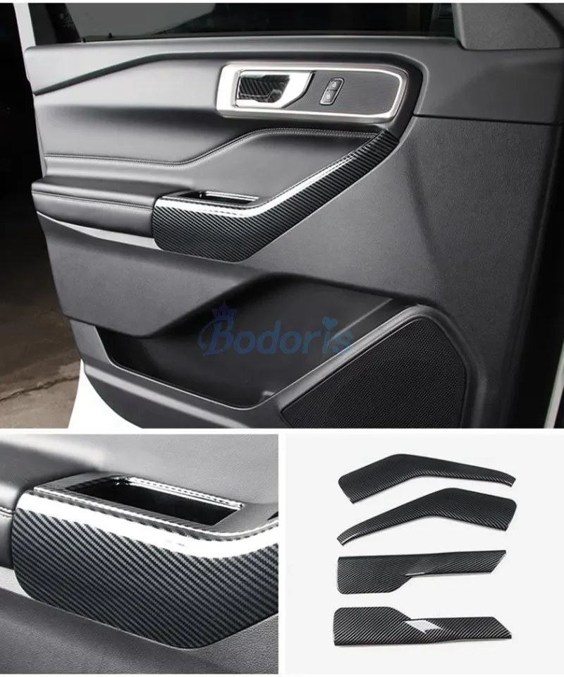 

For Ford Explorer U625 2020 2021 Interior Door Holder Tirms Grab Panel Strips Frame Moulding Trims Car Styling Accessories