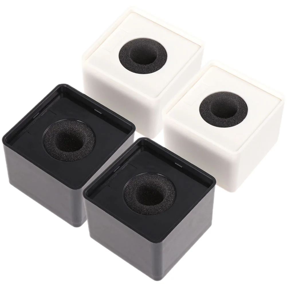 

4pcs Microphone Station Logo Square Mic Flag Durable Abs For Broadcasting Studio Voice Over Recording Interview Equipment