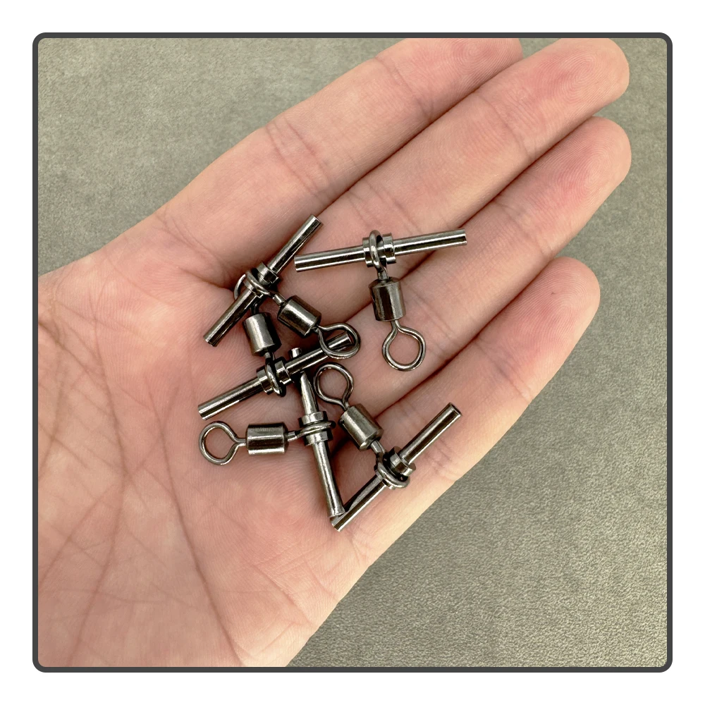 10pcs/Lot T-Shaped Copper Tube Bifurcated Swivel Three-Prong Connector Fishing Line Fixing Swivel Fishing Accessories