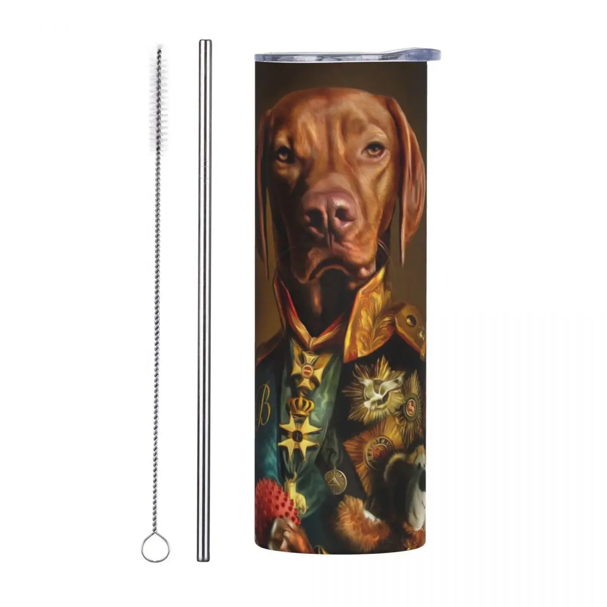 

Bertie The Hungarian Vizsla - портрет собаки, стакан из нержавеющей стали, кружка с вакуумной изоляцией, термохолодная бутылка, соломинки с крышкой, 20 унций