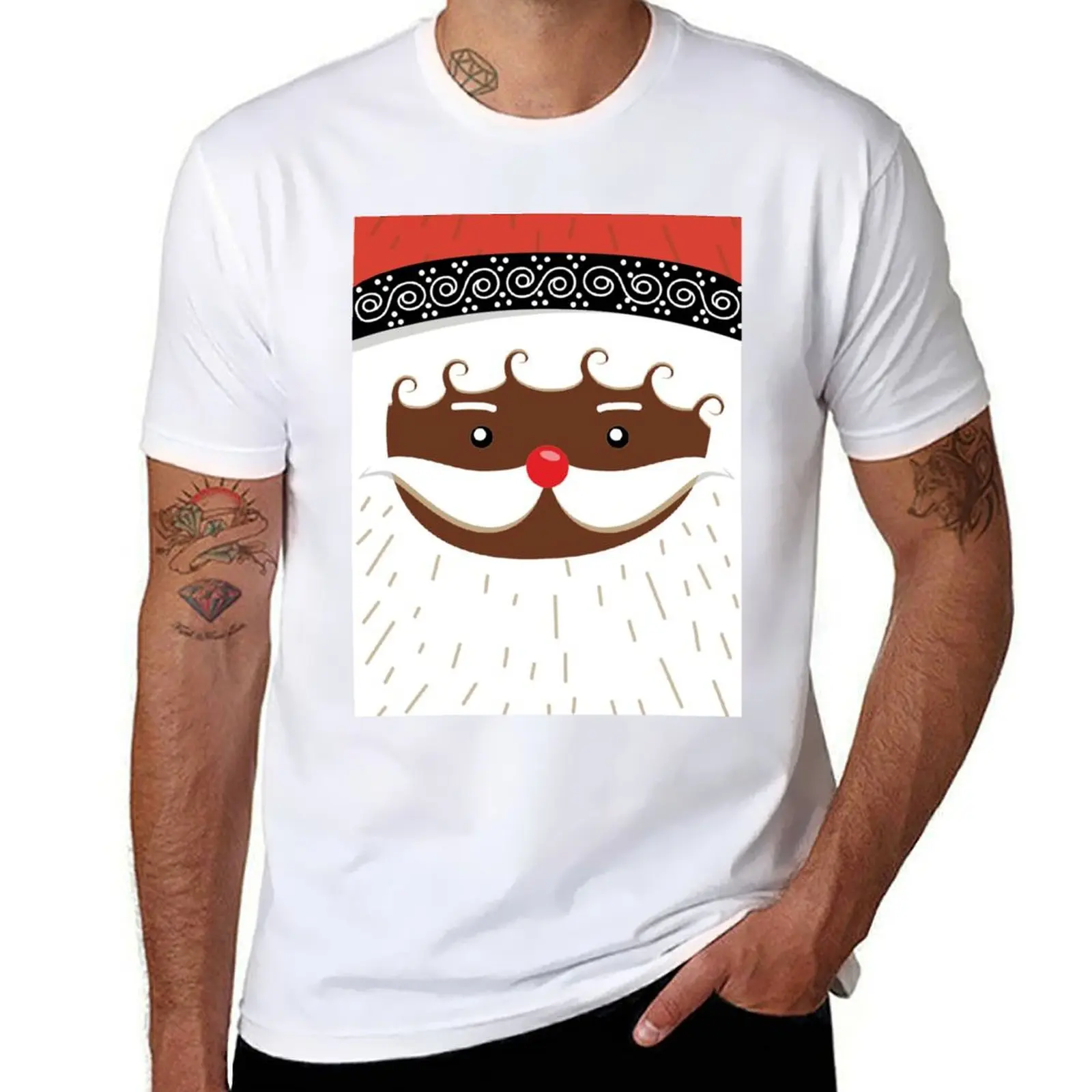 

afro american santa T-Shirt man t shirts for men casual anime tshirt t shirts for man graphic vintage T-Shirt