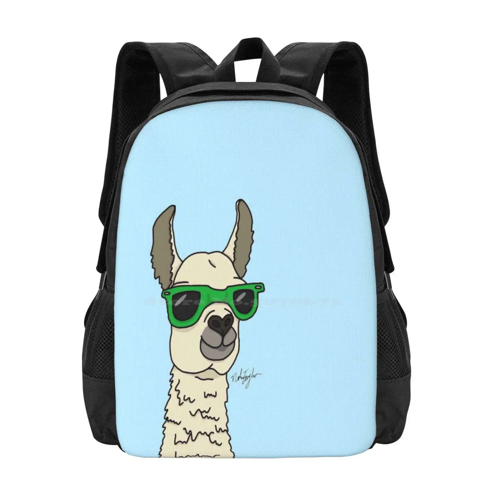 Cool Llama New Arrivals Unisex Bags Student Bag Backpack Llama Funny Meme Animals Wildlife