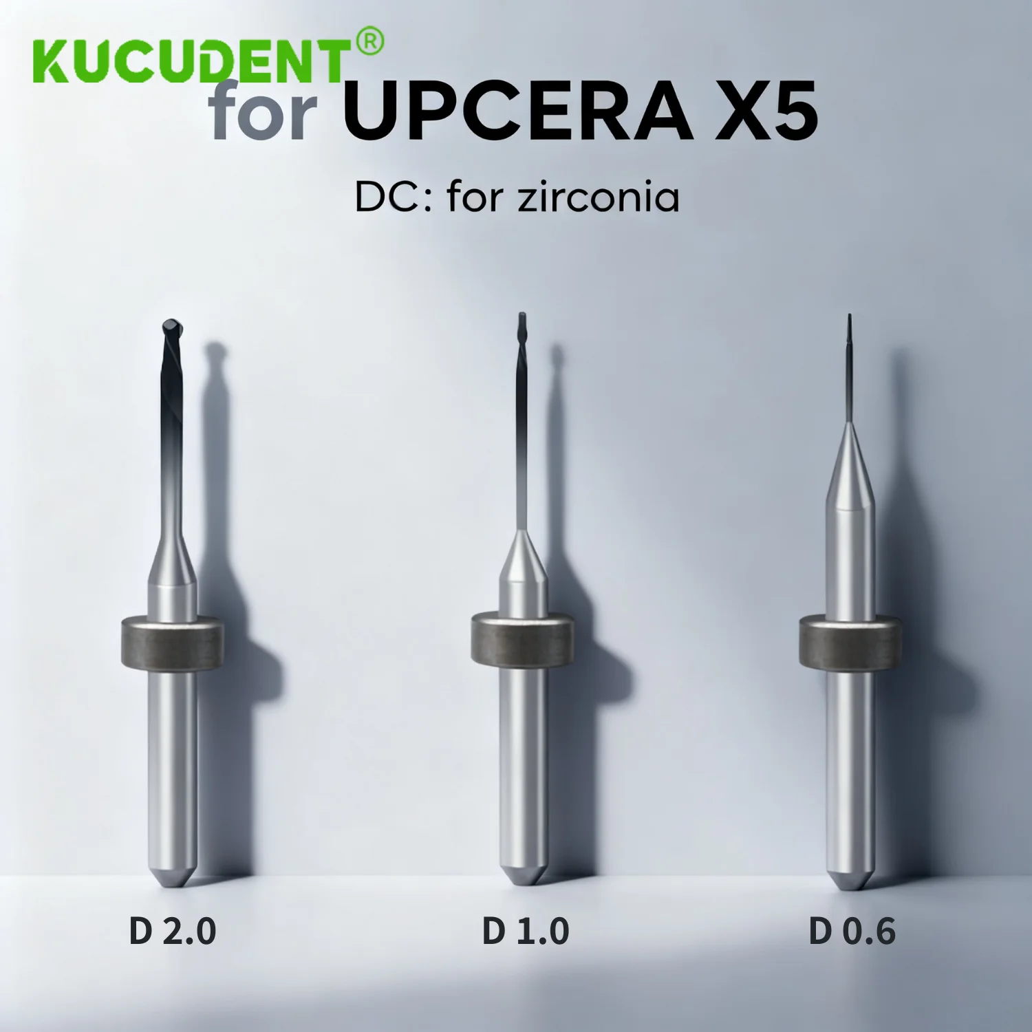 

KUCUDENT Dental Milling Burs for UPCERA X5 Zirconia Diamond Coatin Grinding Drills Milling Cutters Lab CAD CAM System Tool