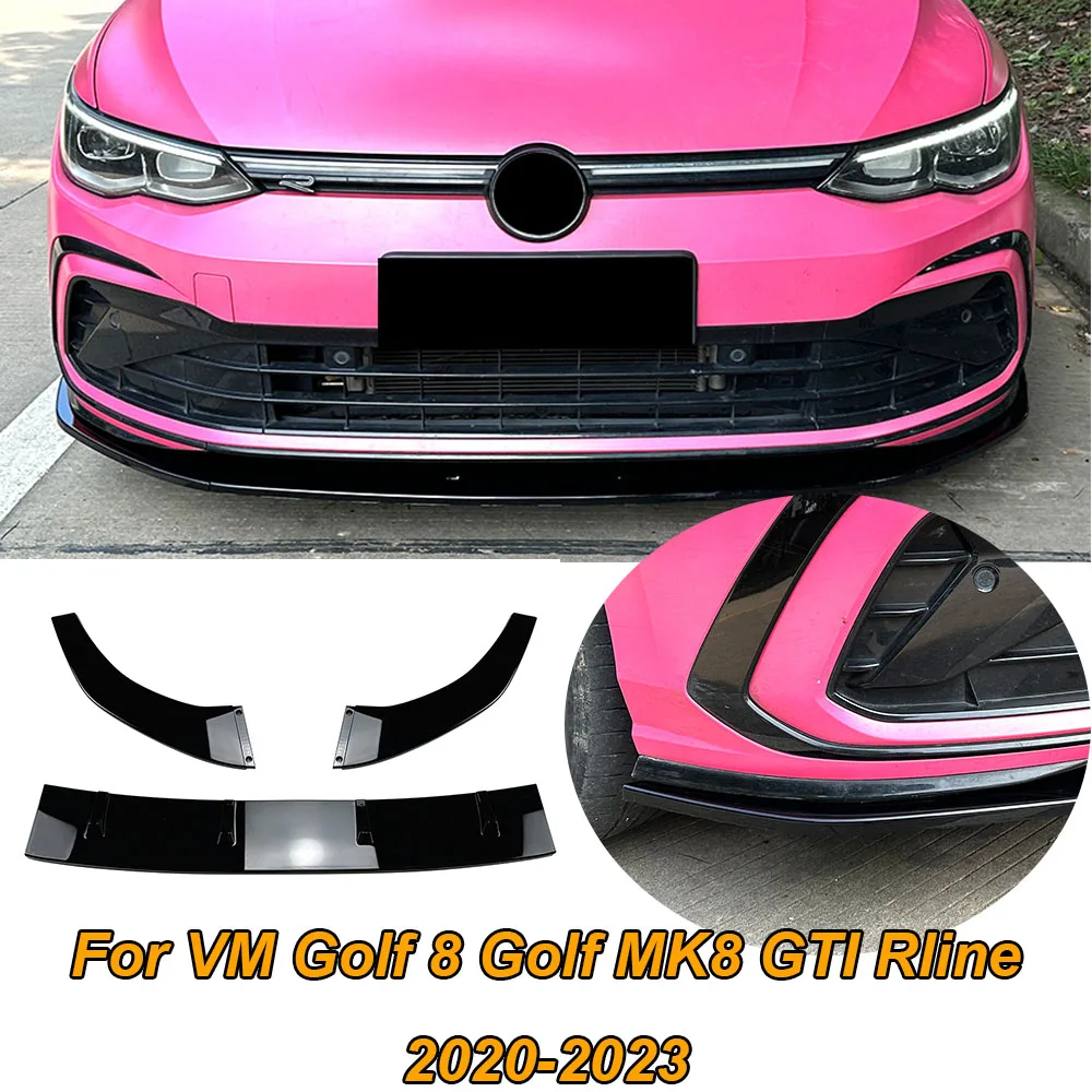 For VM Golf 8 Golf MK8 GTI Rline 2020-2023 Car Front Bumper Lip Splitter Diffuser Body Kit Cars Exterior Modification Parts