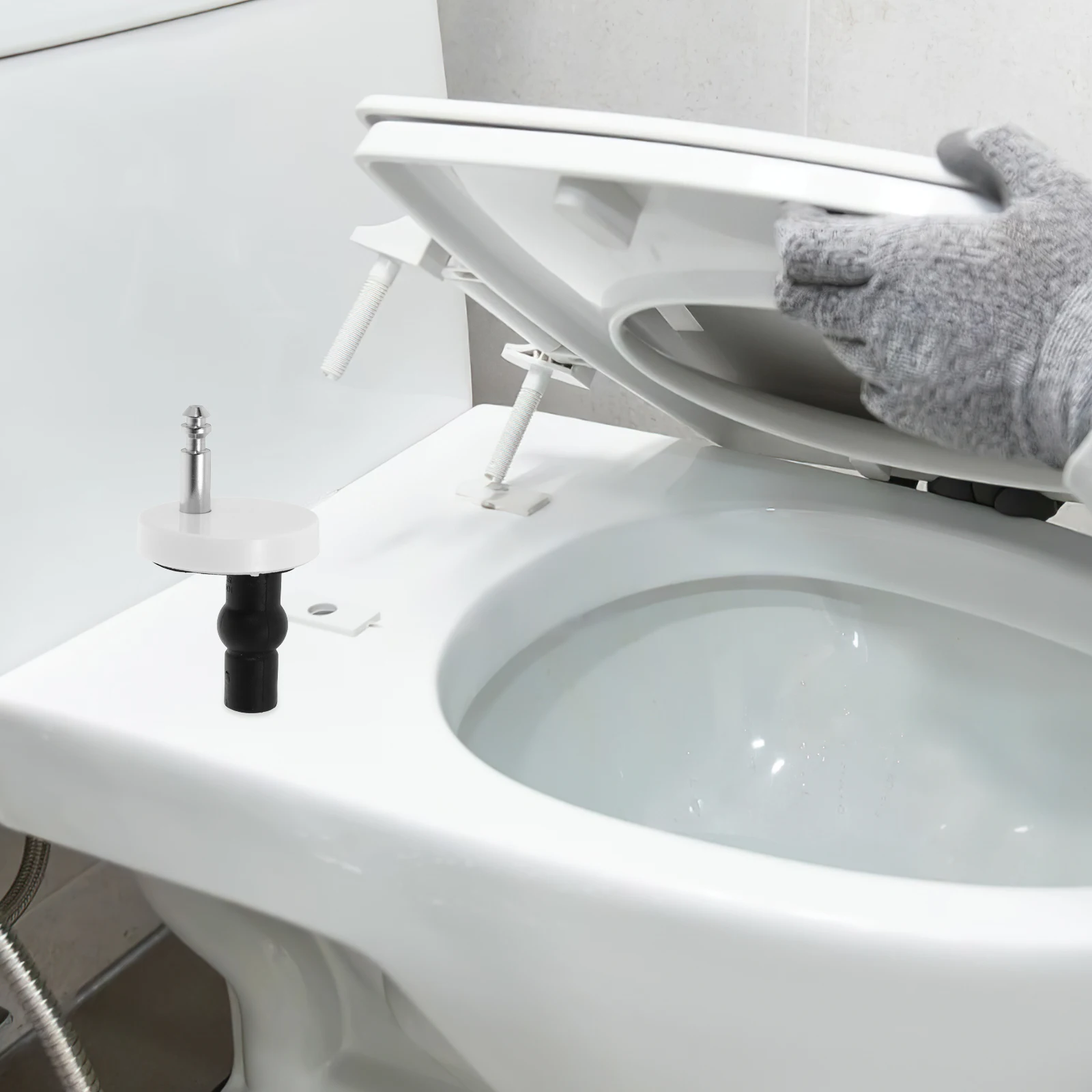 

2pcs Toilet Seat Replacement Universal Fixing Screws Durable Bolts Secure Fit Hinges Replacement Parts Easy Install Fittings