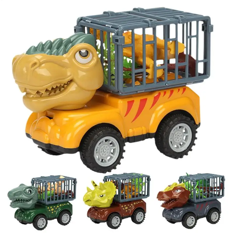 

Dinosaur Toys 4 Set Dinosaur Toy Vehicle Set Excavator Game Push And Go Transporter Activity Vehicle Playset For Kids Over 3