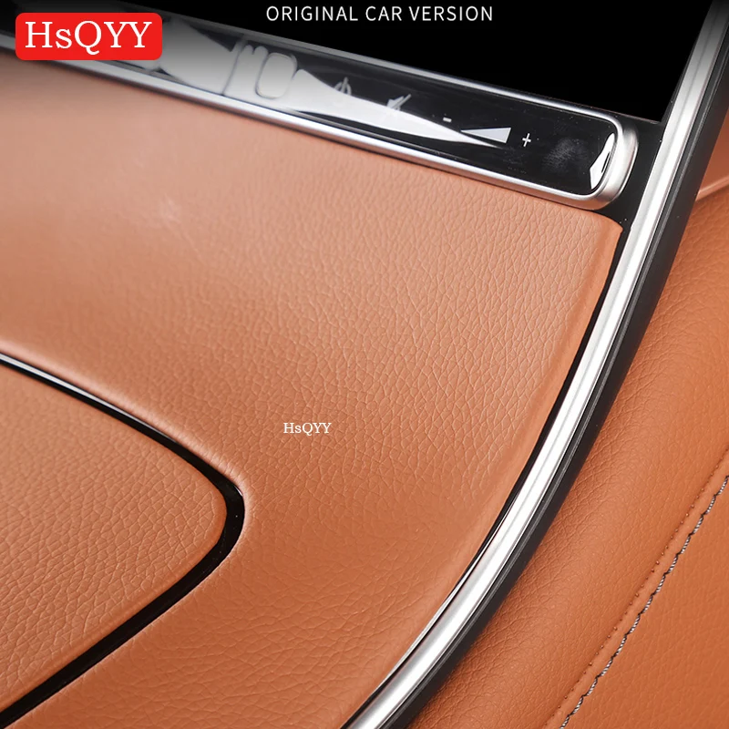 For Mercedes Benz S Class W223 S400 S450 S500 Car Center Console Leather Style Panel Cover Trim Panel Frame Interior Accessories
