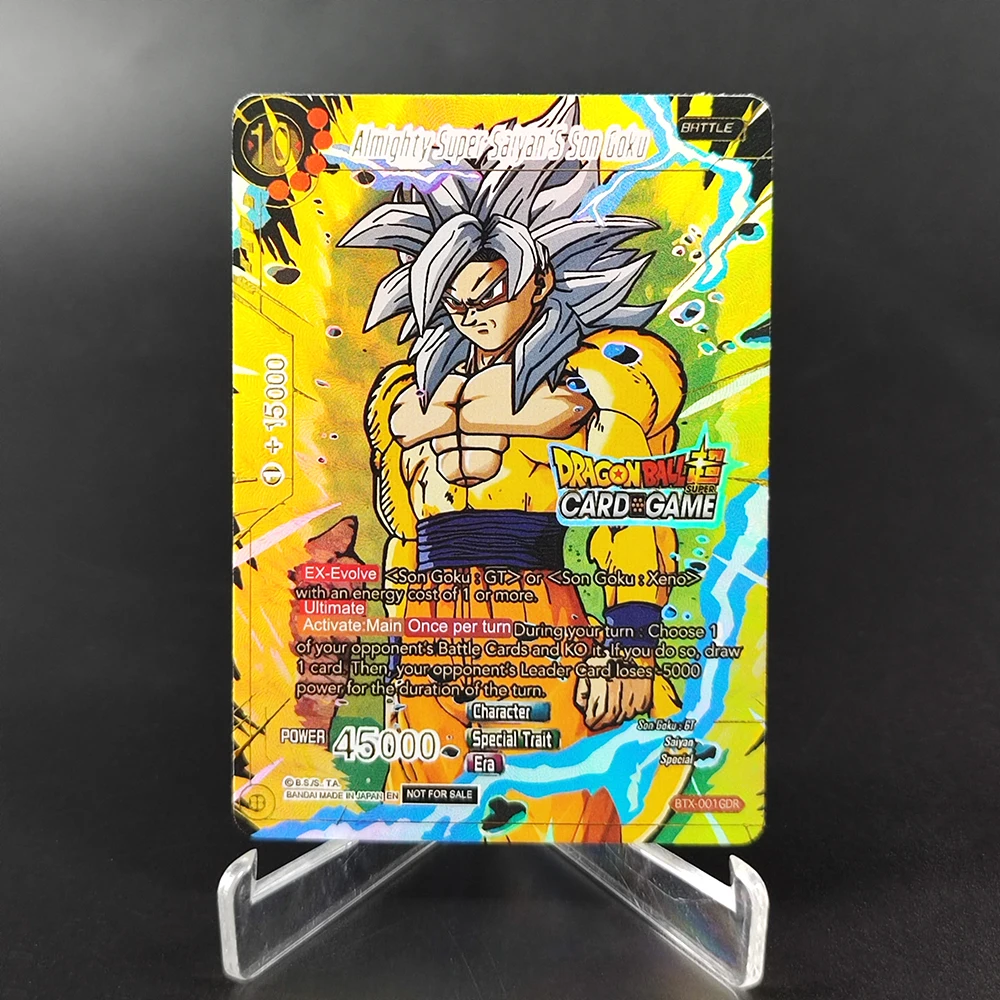 Карточная-игра-diy-dragon-ball-btx-001gdr-Всемогущий-Супер-Сайян-Английский-tcg-Аниме-Карты