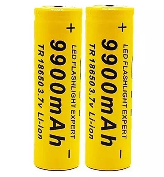 18650 Battery Chargeable Battery 3.7V 18650 9900Mah Capacity Li-Ion Chargeable Battery for Pocket lamp + Charger