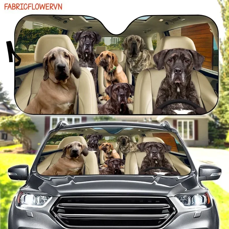 Fila Brasileiro Car Sunshade, Fila Brasileiro Car Decoration, Dog Windshield, Dog Lovers Gift, Dog Car Sunshade, Gift For Mom, G