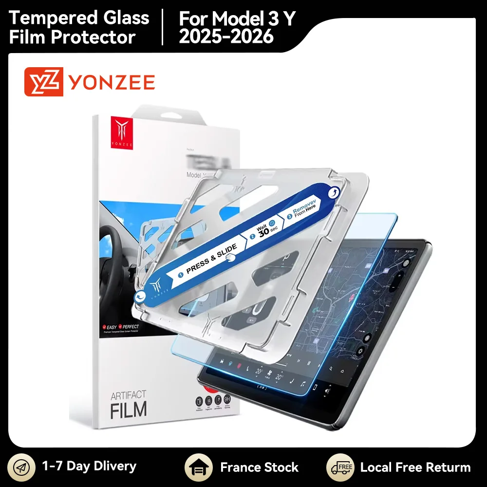 Film protecteur en verre trempé YZ pour Tesla Model 3 Highland YL Juniper 25-26, protection d'écran tactile central de 16 pouces, protection arrière de 8 pouces