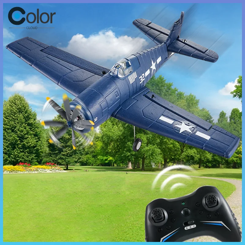 Avión de Control Remoto Fx9503 F6f Hellcat, 4 Canales, Motor sin Escobillas, Ala Fija de Epp, Giro de 360 Grados, para Aficionados a la Radiocontrolización Adultos