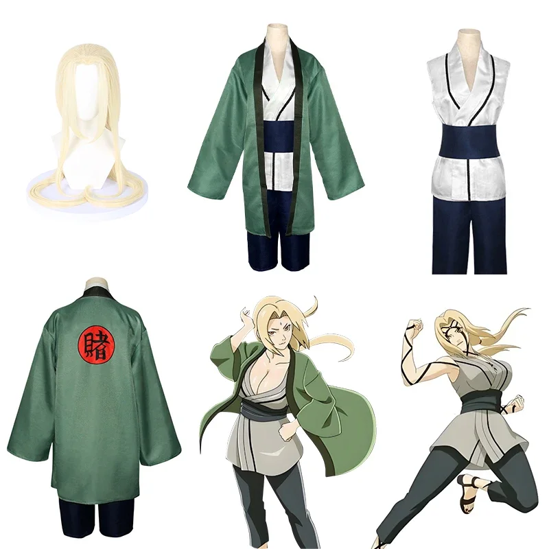 

2025 Tsunade Cosplay Costume Anime Cartoon Girls Women Kimono Christmas wig Halloween Carnival Suit