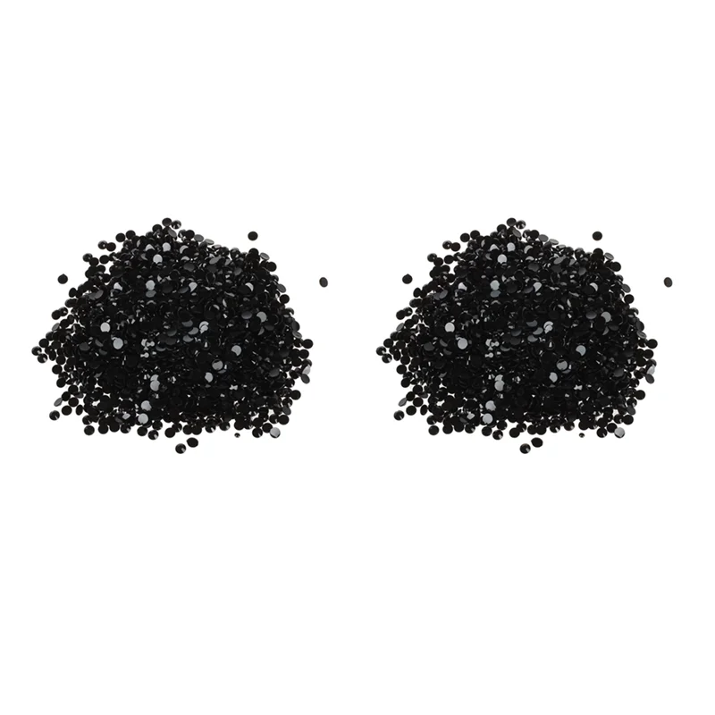 

10000Pcs Crystal Flatback Acrylic Rhinestones Beads Nail Art (Black)