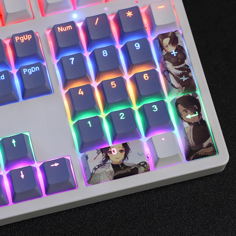 Kochou Shinobu คอมพิวเตอร์ Keyborads PBT Dye อัพเกรด108 Keycap ชุดโปรไฟล์เชอร์รี่ Cherry Mx สวิทช์คีย์บอร์ด