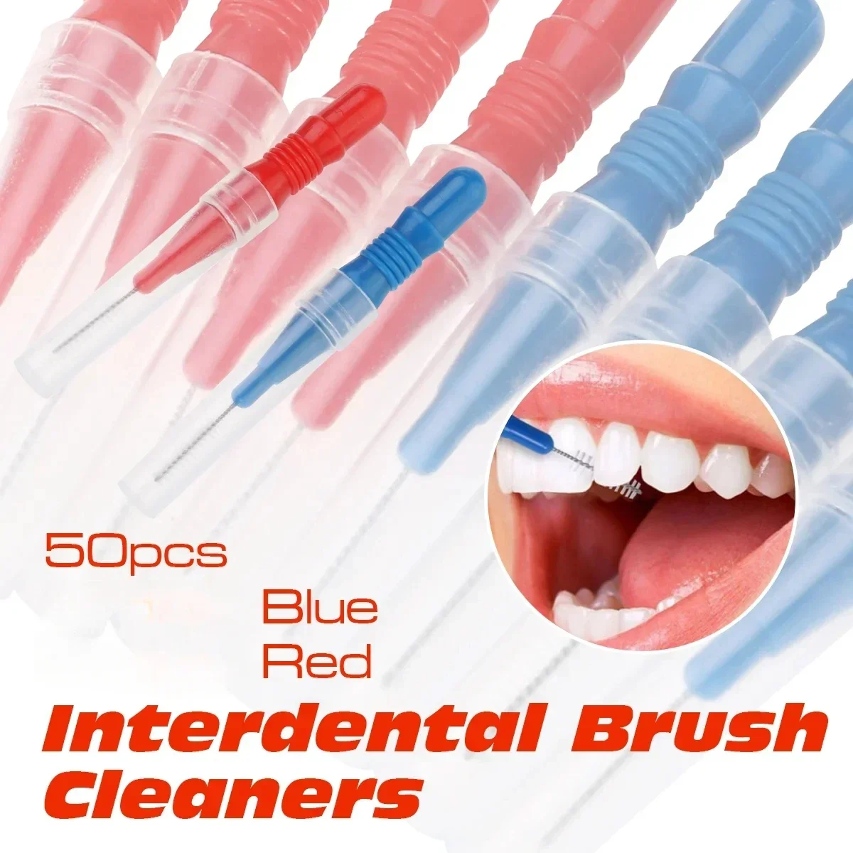 

50 Interdental Brushes Picks Flosser Toothpick Cleaners Braces Brushes Flossing Hygiene Brush Cleaning Tool 2 5mm 3mm