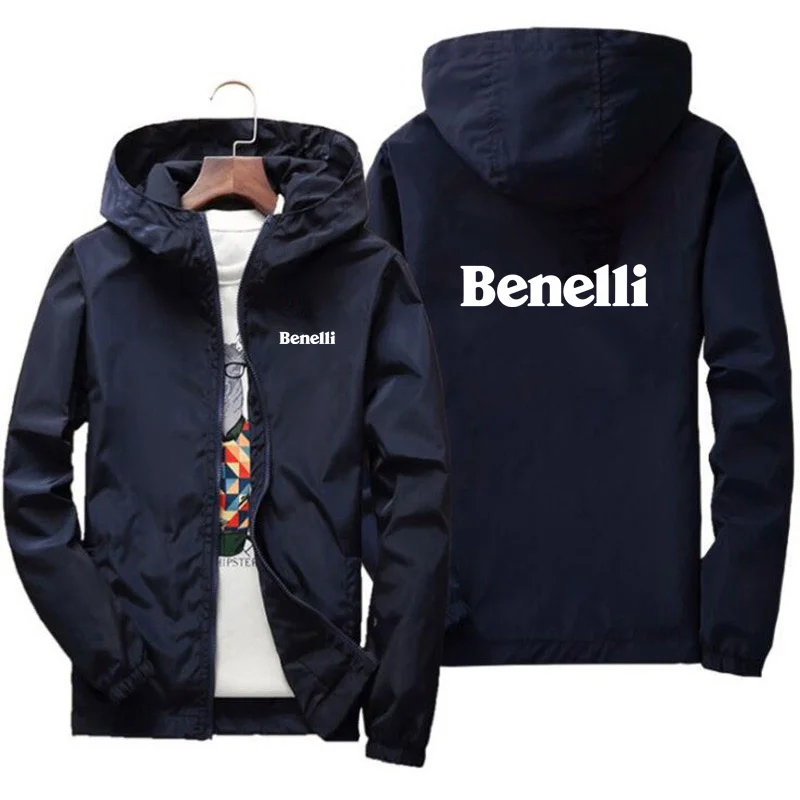 Mens Jacket Daily Spring and Autumn Windbreak Coat BENELLI Regular Fit Active Long Sleeve Jackets Baseball Uniform 7XL