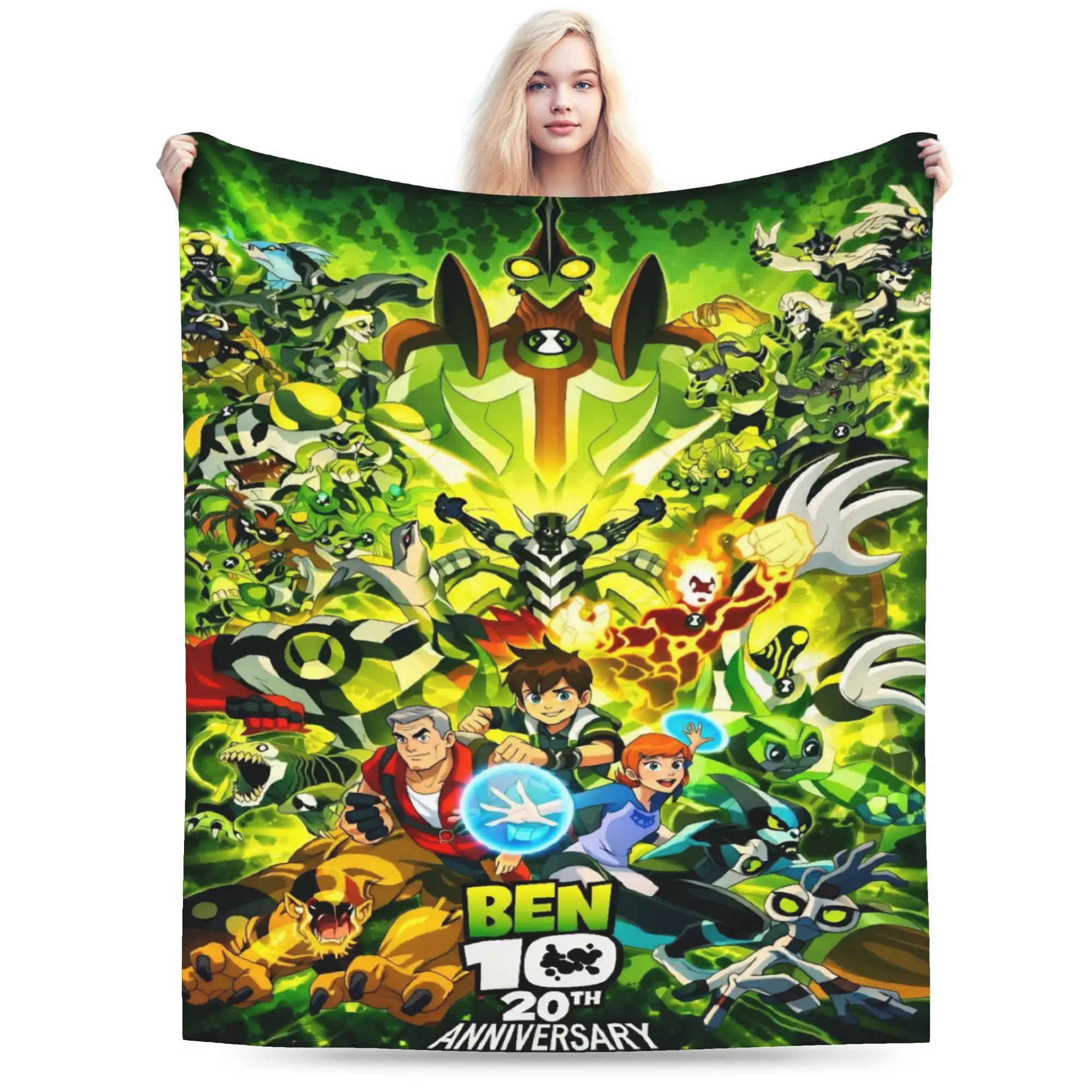 Ben 10 Anime Blanket Soft Flannel Comfortable Gifts  Throw Blanket Rug Piece
