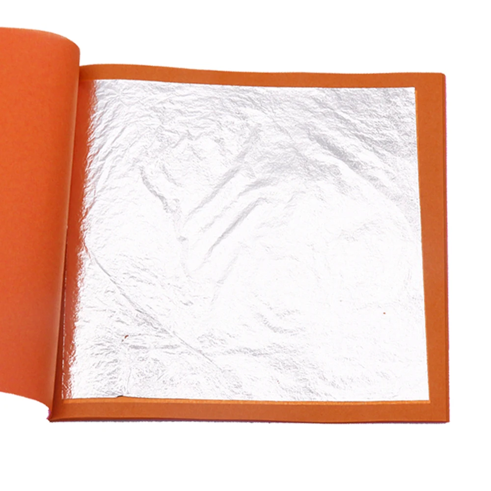 8/9.5/11cm Pure Silver Leaf Sheet Gilding Silver Foil 25 Pcs/Booklet for Christmas Qrapping Craft Paper Painting Decors