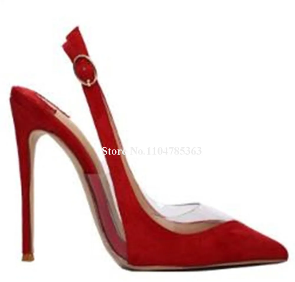 Shining Bling Bling Silver Patchwork Clear PVC Stiletto Heel Pumps Pointed Toe Transparent Thin Heel Wedding Heels Big Size